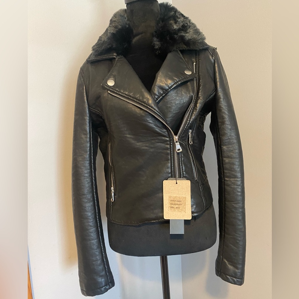 Ci Sono Faux Leather Jacket Size Small- flawed